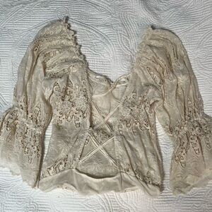 Free People Cream Lace Bodysuit NWT - Size Small